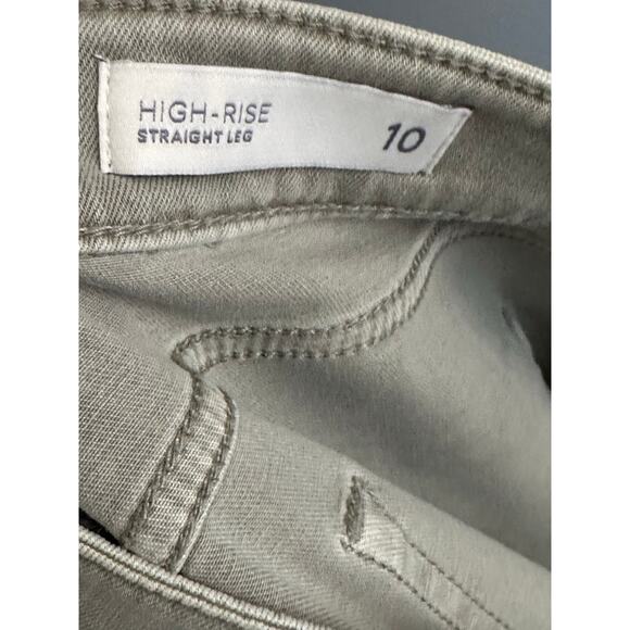 EUC J. Jill High Rise Cuffed Straight Leg Soft Light Green Sz 10 Jeans Neutral - Picture 5 of 6